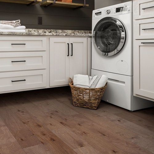 Kitchen with hardwood flooring from The Furniture Store in the Brighton, MI area